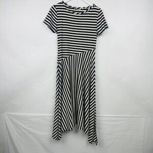 Soft Surroundings Striped Marina Asymmetrical Hem Dress Size Small